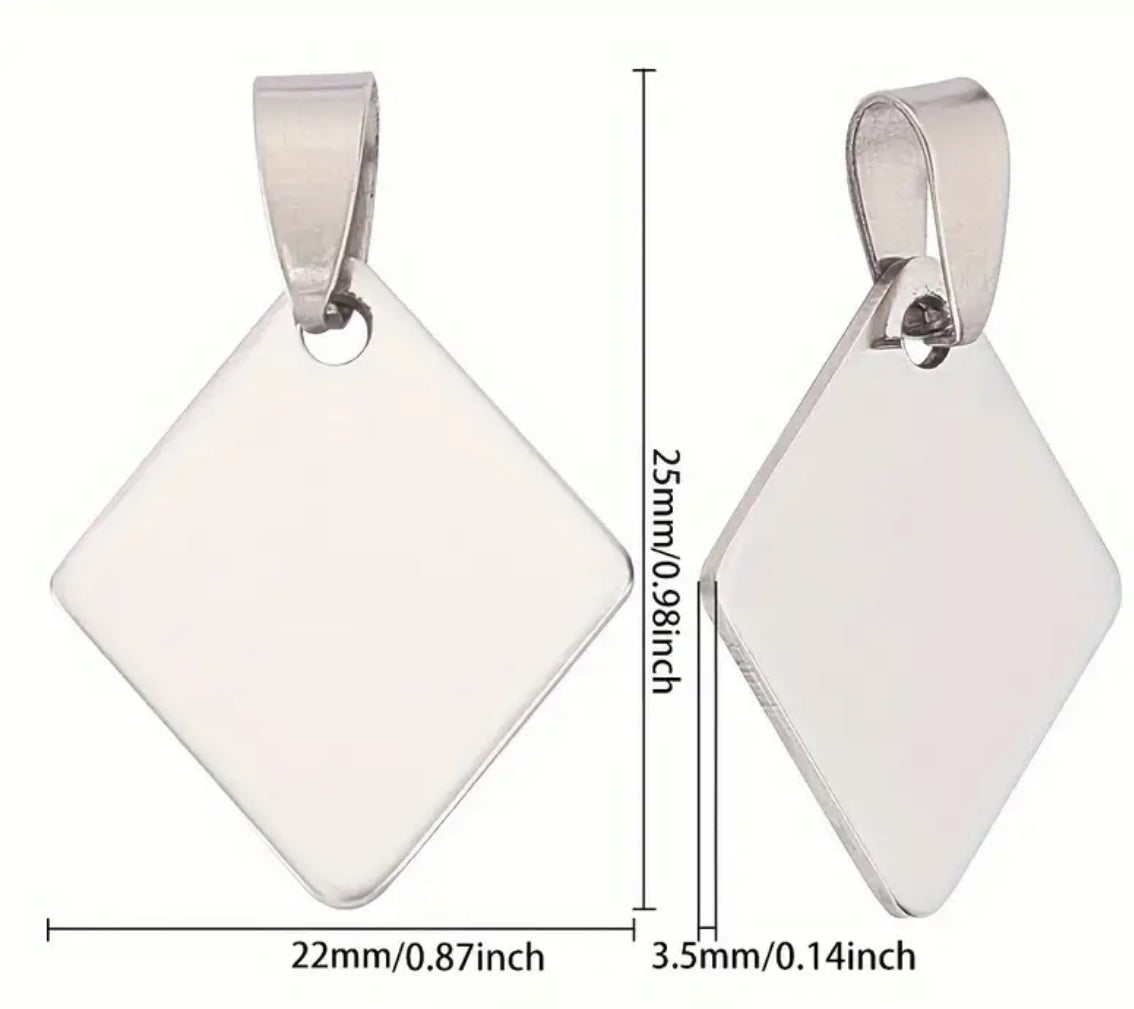 Pendant - Diamond with Letter