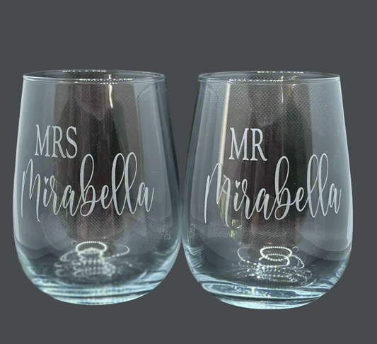 Wine Glass Set - Mr & Mrs